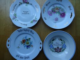 4 antike Spruchteller