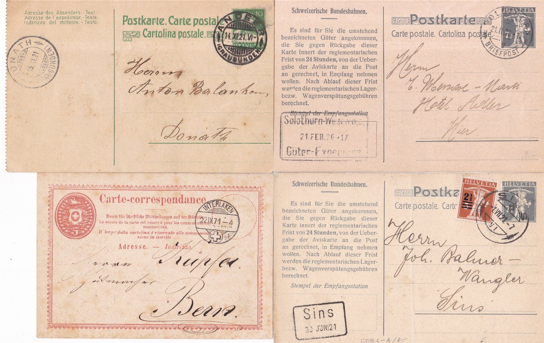 Alle Briefmarken: 46 Stk. Alte CH Postkarten, Karten – Gebraucht aus Münchwilen AG von Nesar 7