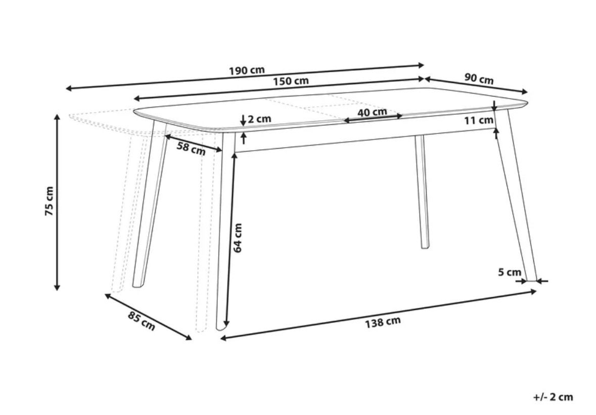 Tavoli: Esstisch dunkelbraun 150/190cm – Usato da Baden venduto da SH888 5