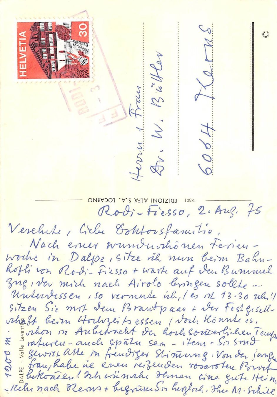 Cartoline postali: Dalpe, Valle Leventina – Usato da Ottikon b.Kemptth. venduto da Neptun1974 1