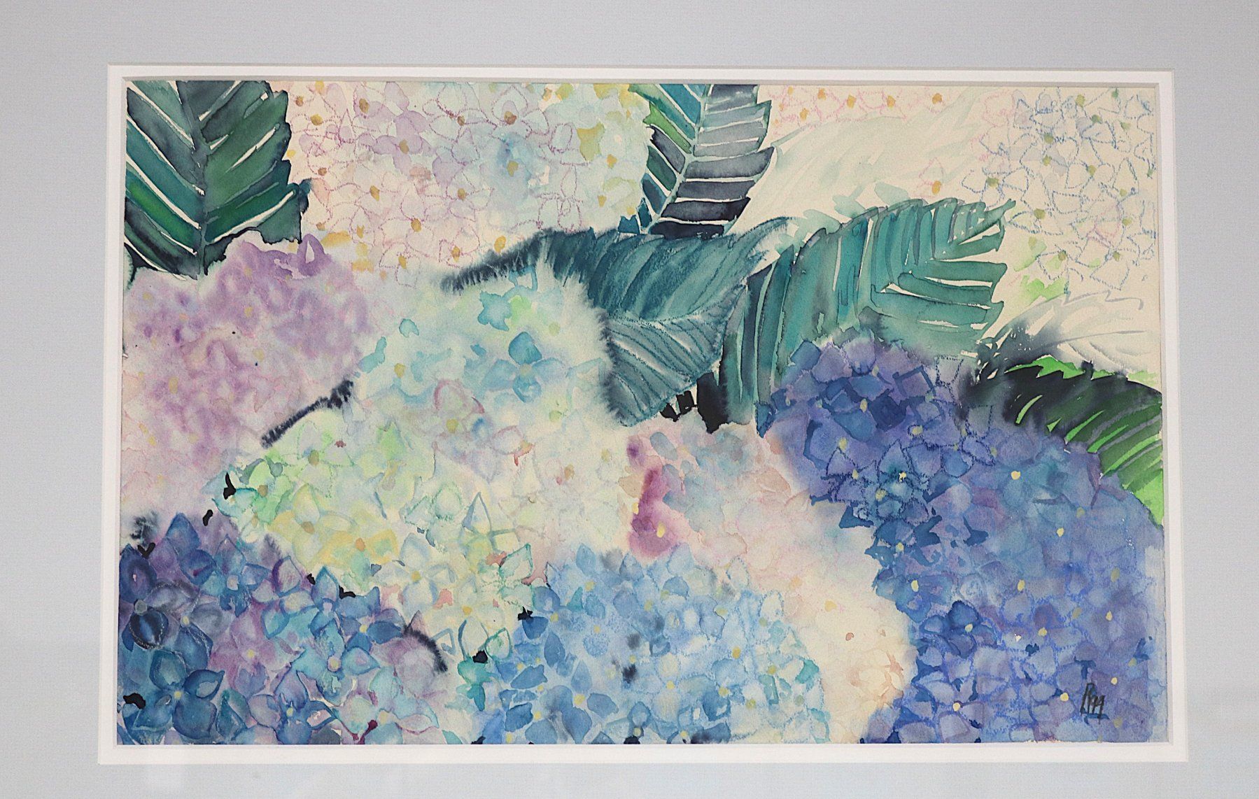 Dipinti: Aquarell Gemälde Hortensien – Usato da Volketswil venduto da brockipfannenstil 1
