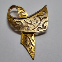 Vintage Modernist Brosche – Goldfarben Durchbrochen c3