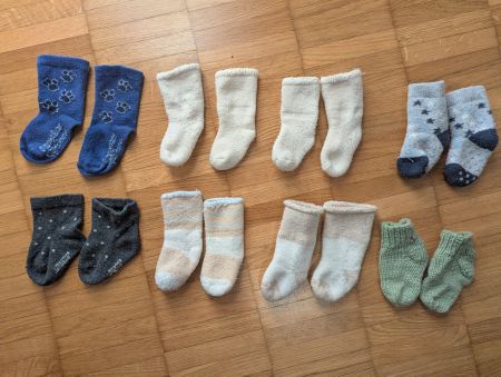 10x Baby Socken, Grösse 0-4 Monaten