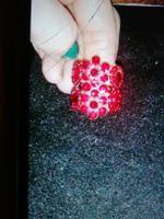 Roter Statement Ring mit Schmucksteinen, Grösse verstellbar