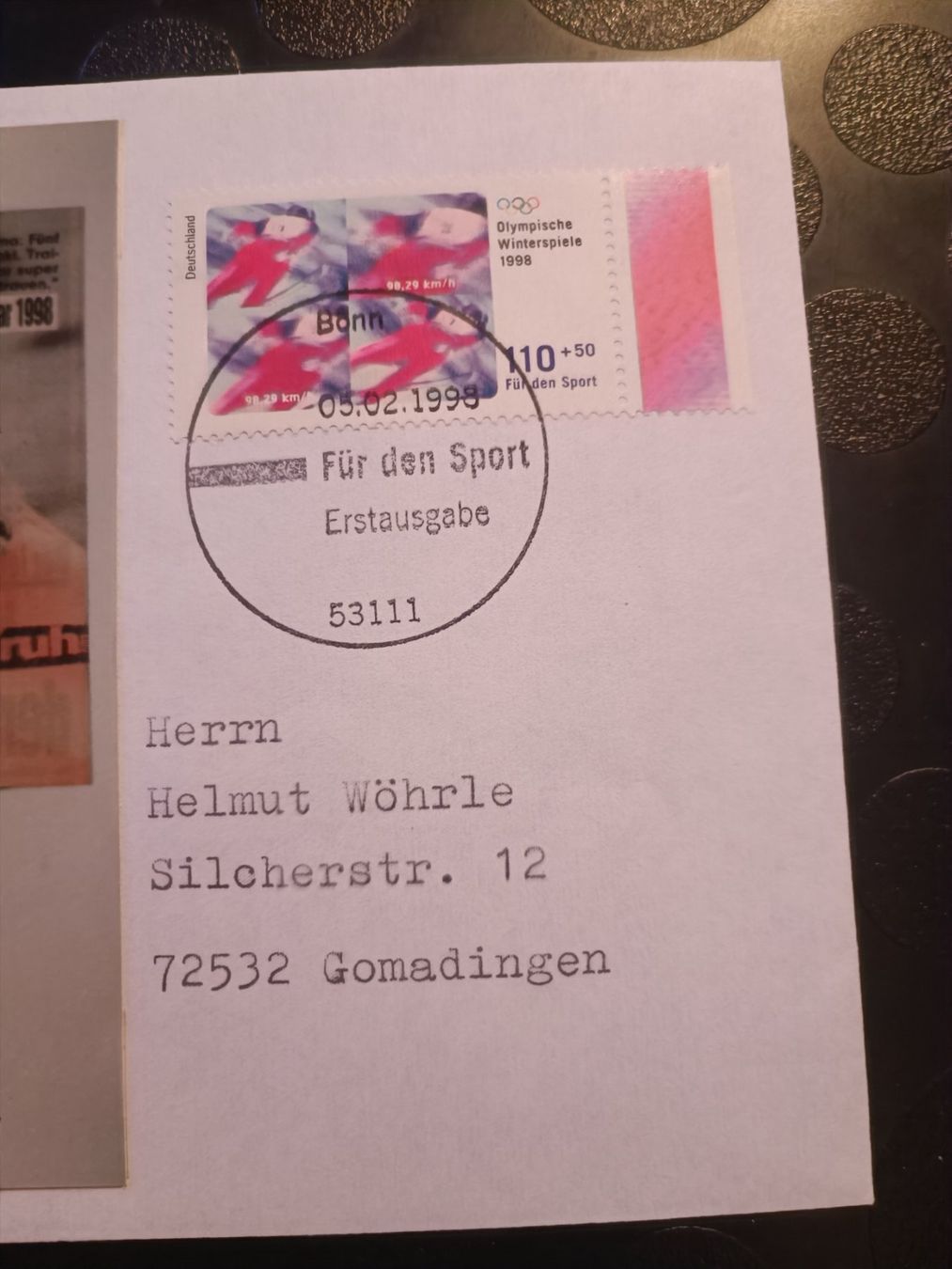 Autografi: Dieter Thoma - handsignierte Karte mit Sonderstempel FDC – Usato da Menziken venduto da Artographs 1