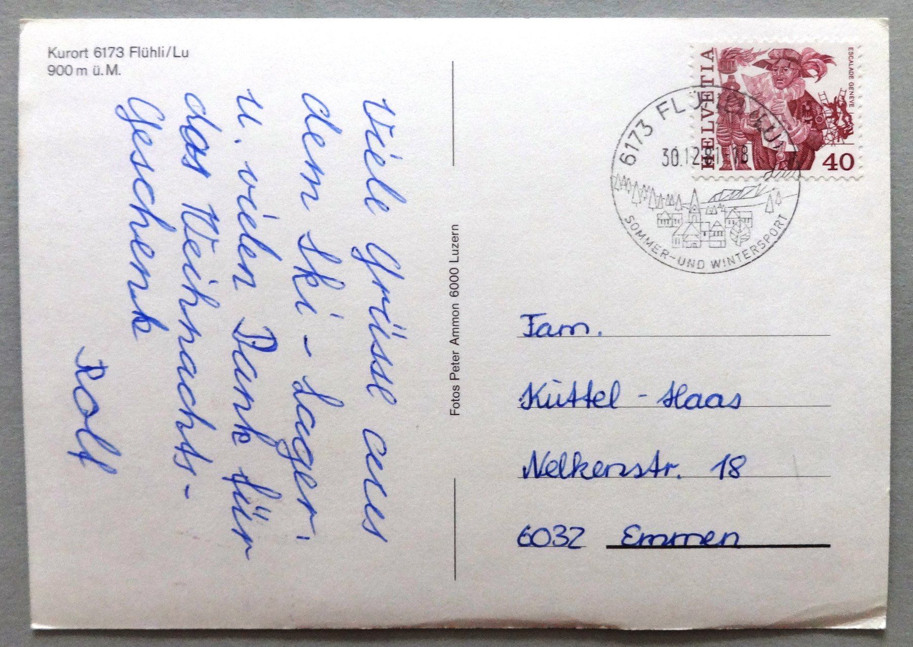 Cartoline postali: Flühli LU mit Skilift – Difettoso da Fétigny venduto da Billy2miny 1
