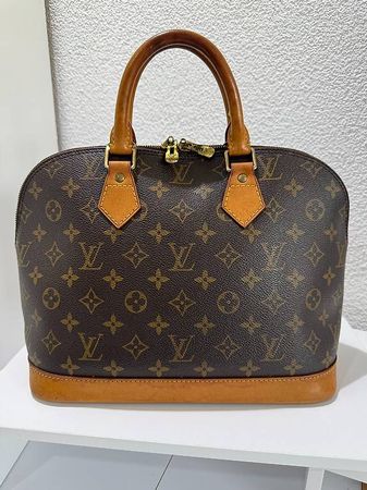 Louis Vuitton Alma Handtasche Logo Monogram Canvas Braun