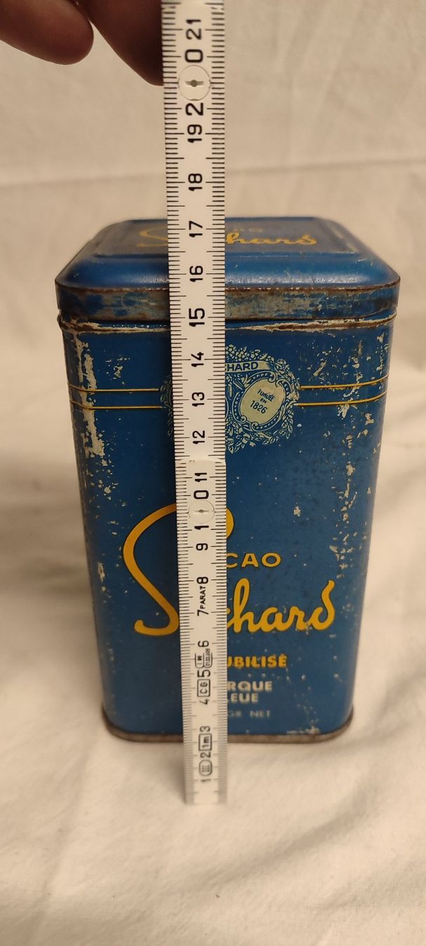 Suchard Dosen: Wunderschöne alte Blechdose von SUCHARD CACAO 17 cm – Gebraucht aus Gelterkinden von MYSTOREFORYOU4460 7
