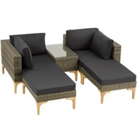 Outdoor Rattan Lounge 5 teilig Gartenmöbel Set RELAXA
