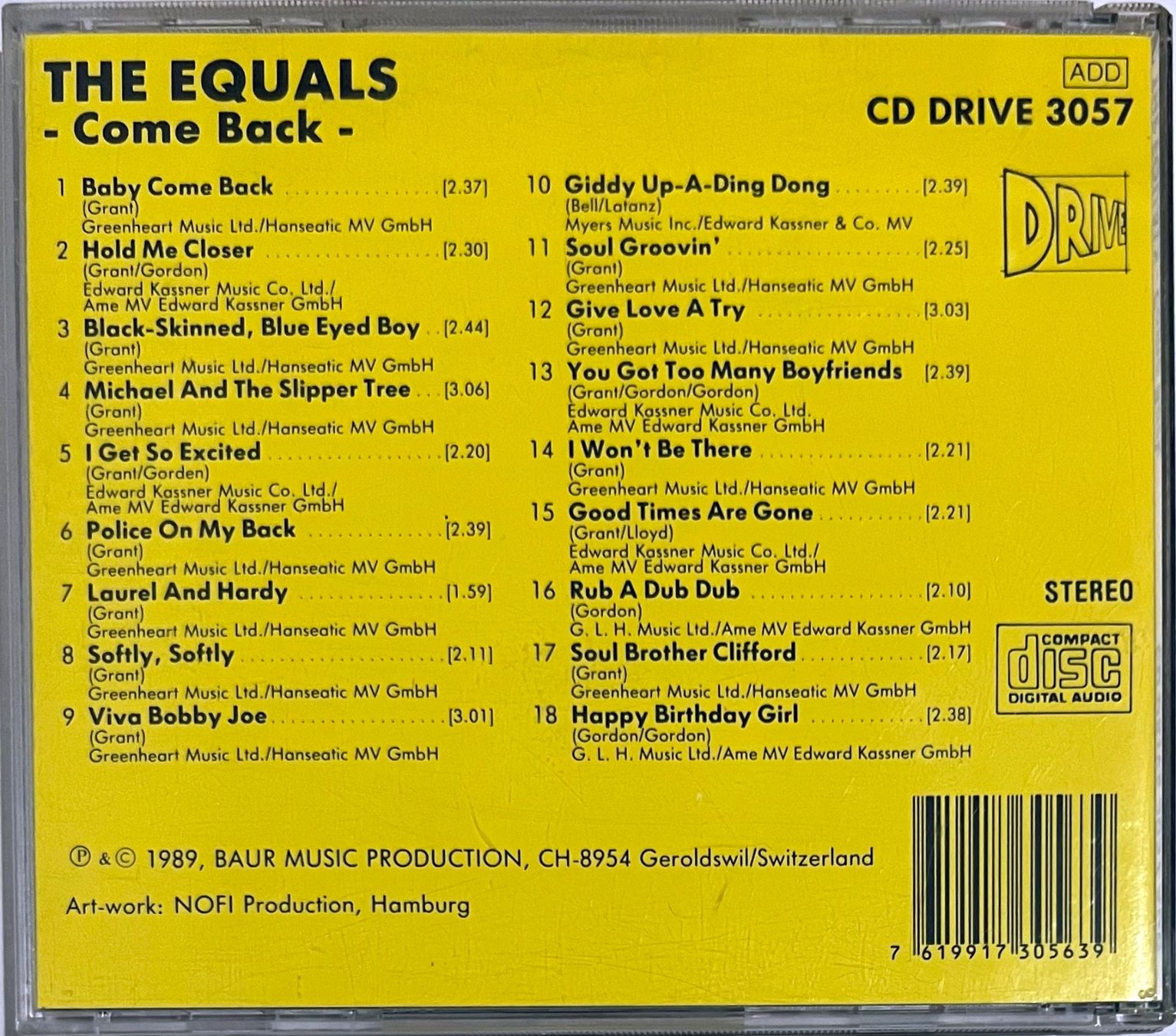 CD: The Equals – Come Back – Usato da Martigny venduto da jereq 1