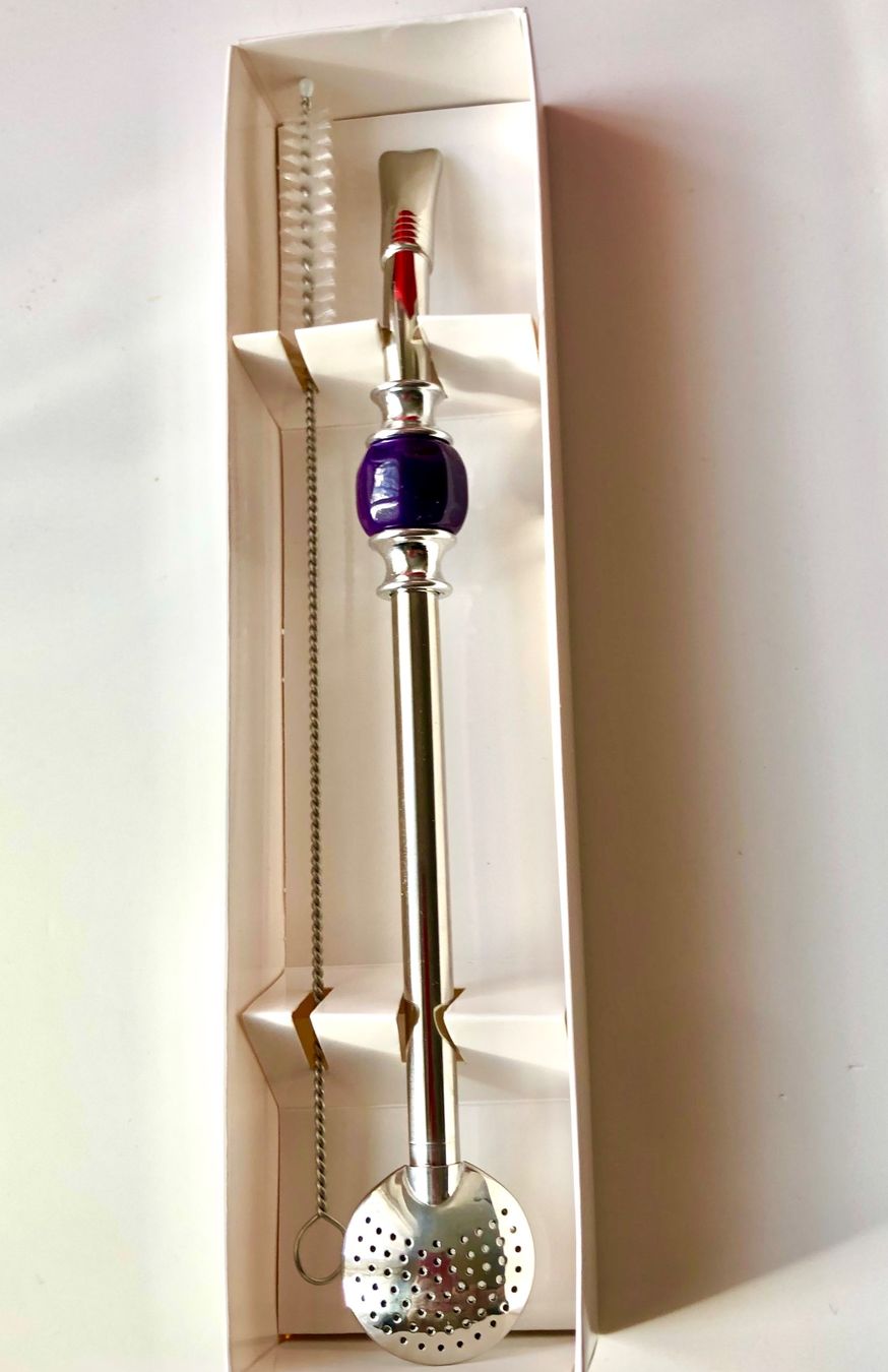 Set di posate: Bombilla Edelstahl 21 cm violett – Nuovo e nell'imballaggio originale da Zuchwil venduto da Yerba_Mate_Schweiz 1