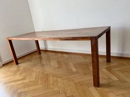 Esstisch massiv Holz Nussbaum; 225 x 90 mit Verl. 90 x 55 cm