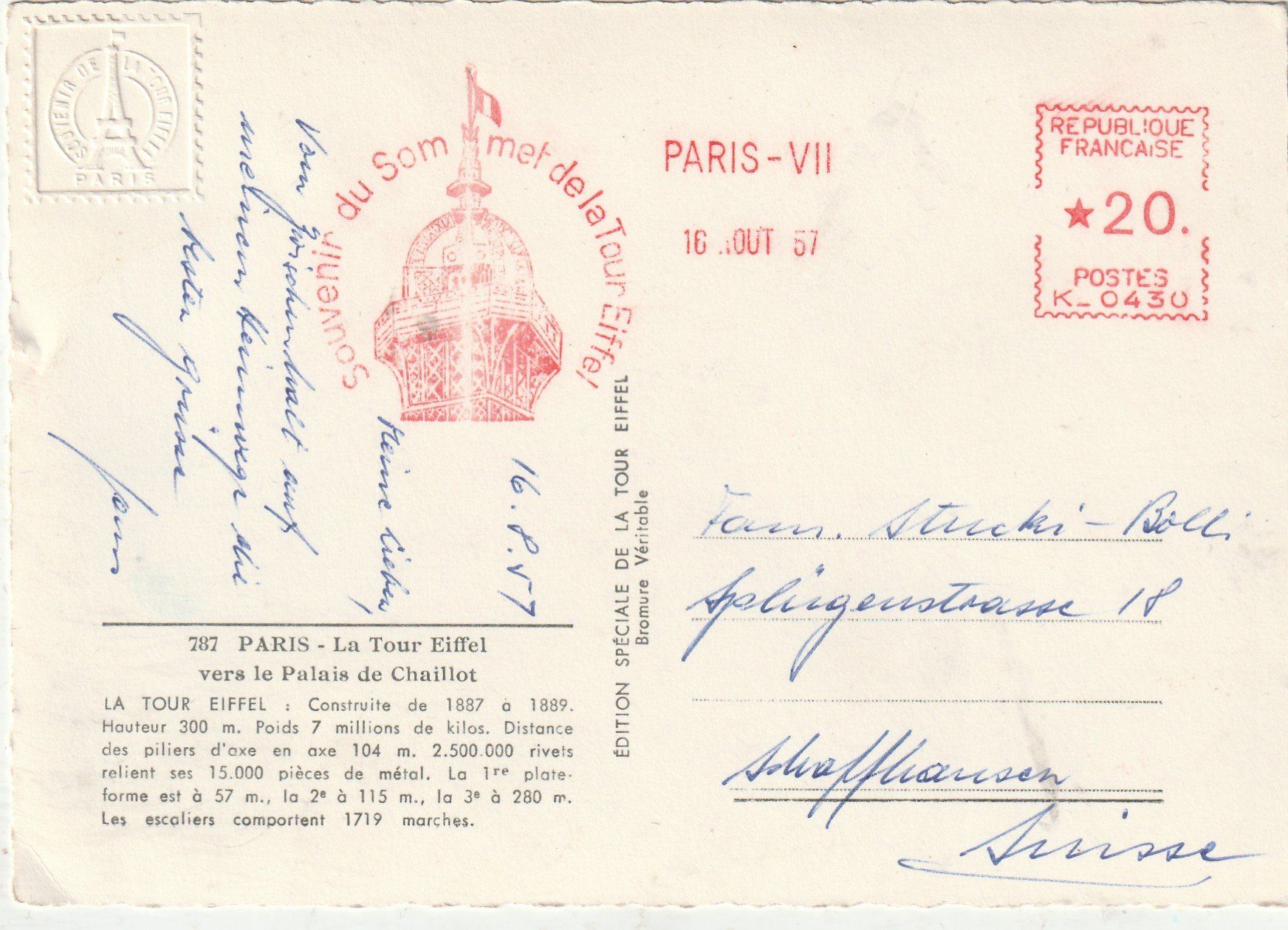 Cartoline postali: Paris Eifelturm – Usato da Lumbrein venduto da made02 1