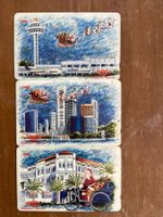 3 Telefonkarten Singapur Weihnachsmann