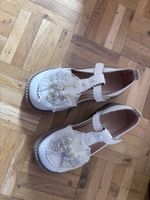 Mädchen Schuhe Weiss Grösse 32 mit Schleife und Steinen