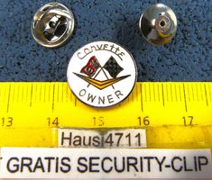 CORVETTE OWNER SCHMICK-PIN ENAMEL 16mm KLEIN m.SECURITY-CLIP
