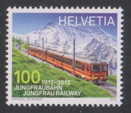 Tutti i francobolli: 2012  Abart roter Putzer Jungfraubahn  ** Postfrisch ** – Nuovo (secondo la descrizione) da Adliswil venduto da Aenti 1