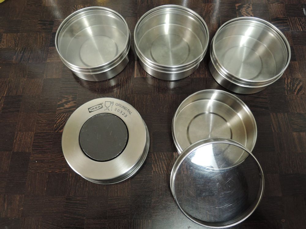 GRUNDTAL 5x Gewürzdosen magnetisch, Behälter