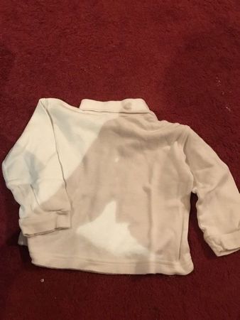 Baby Rollkragen Pullover weiss 74 mit Bärli