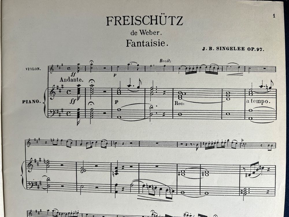 Libri: Noten Antik-Album pour Violon et Piano-J.B.Singelèe - Vol.II – Usato da Oberglatt ZH venduto da Musiknoten 2