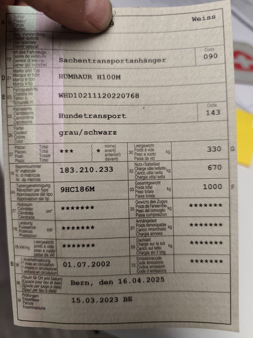 Humbaur Rimorchi: Occ. Humbaur Kastenanhänger – Usato da Worb venduto da balib 5
