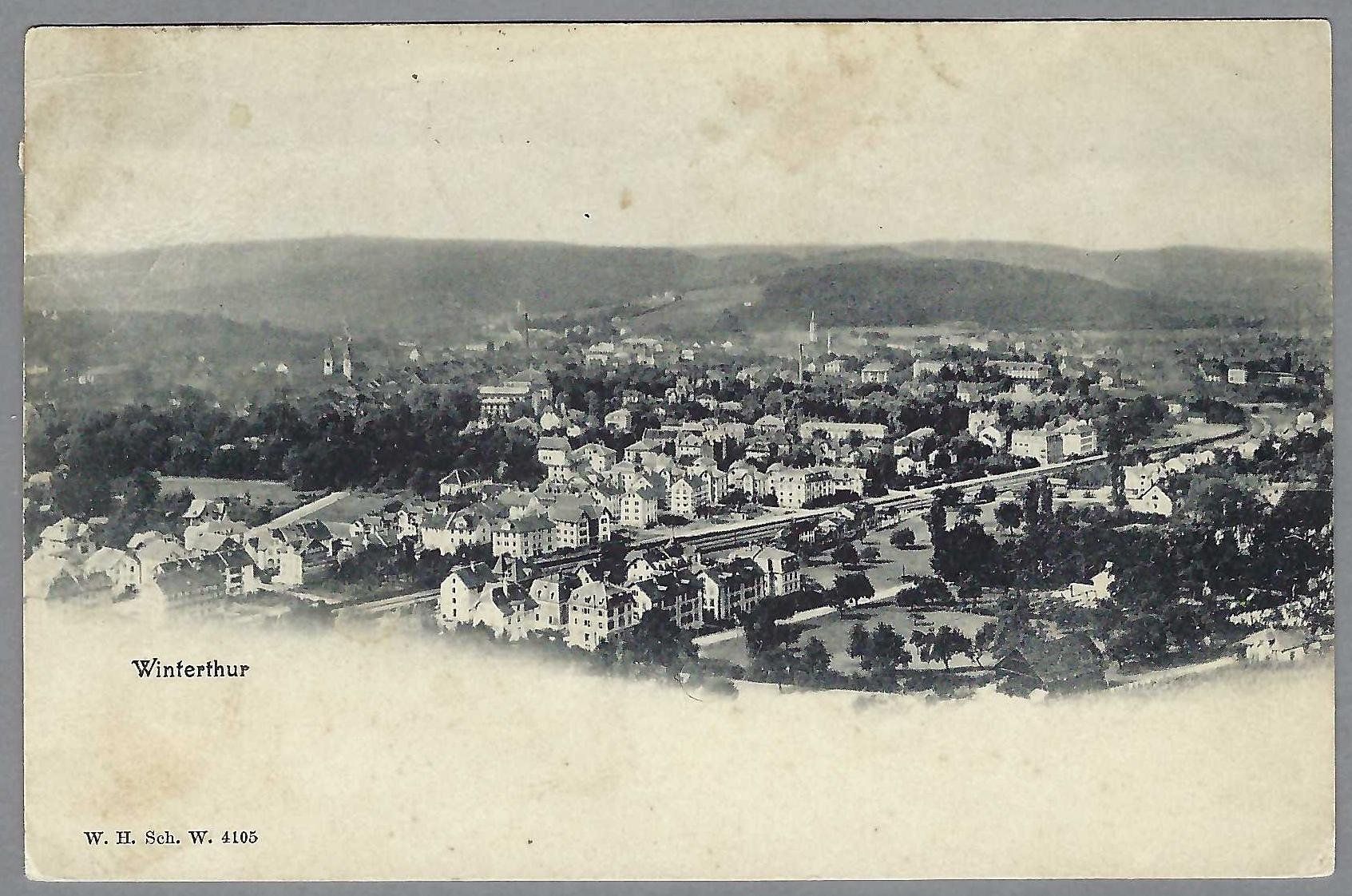 Ansichtskarten: 1906, WINTERTHUR, GESAMTANSICHT – Gebraucht aus Pura von ulisse1957