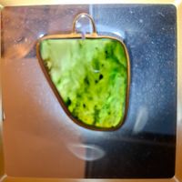 Anhänger Jade 925 Silberfassung CH Handmade Unikat