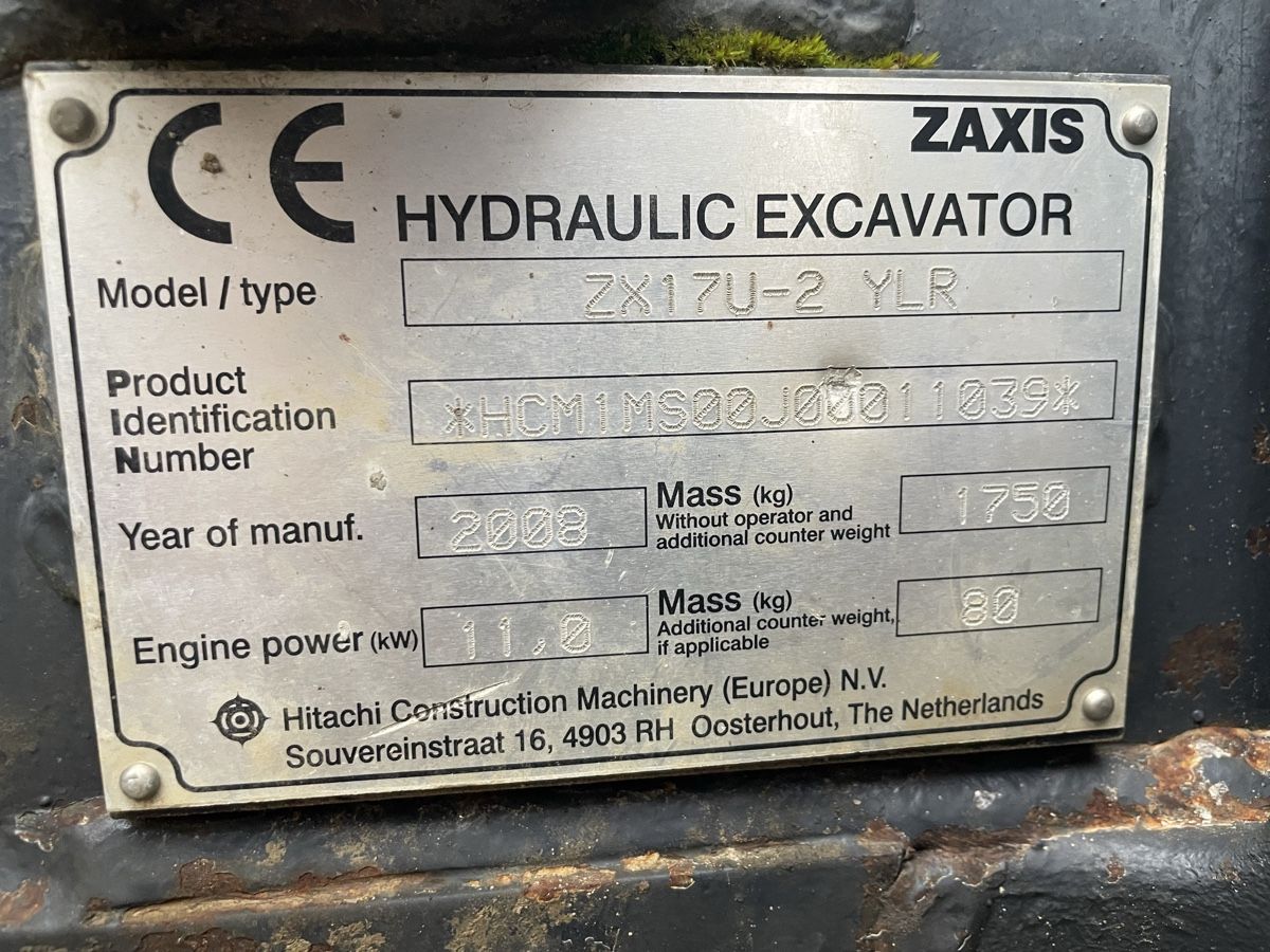 Hitachi Bagger: Hitachi Minibagger Zaxis 17U-2 2008 – Gebraucht aus Nennigkofen von brosme88 5