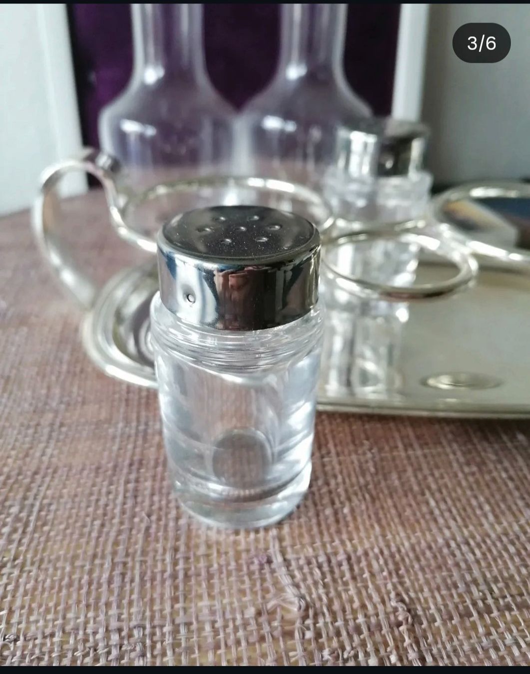 Geschirrsets: Vintage Essig, Öl Set mit Silberhalter 5-teilig – Gebraucht aus Aegerten von Jos_zem 2