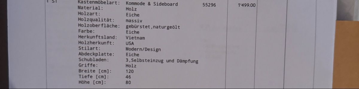 Pfister Cassettiere: Kommode Eiche massiv – Usato da Belp venduto da sil_2lpt 4