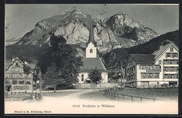 Wildhaus, Dorfplatz und Gasthaus zur Son