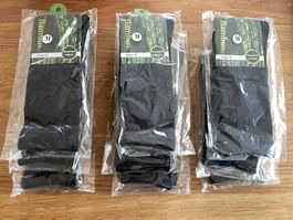 Socken, Bambus, M, schwarz 40-41; 6 x 3 Paar, Total 18 Paar