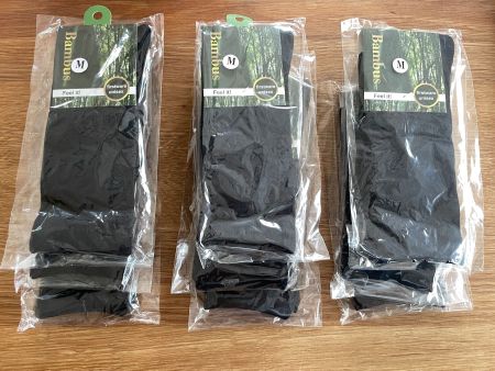 Socken, Bambus, M, schwarz 40-41; 3 x 3 Paar, Total 9 Paar