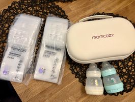 Momcozy Milchpumpe M5 inkl Beutel & Fläschchen (fast neu)