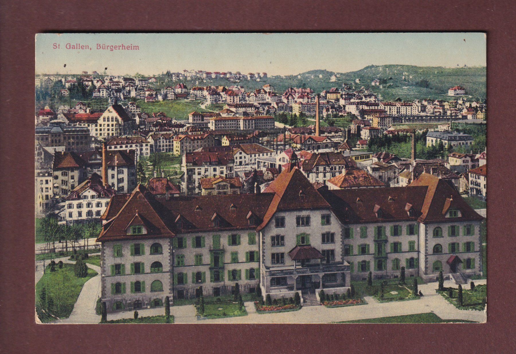 Cartoline postali: ST. GALLEN - Bürgerheim - 1916 // Eckbug // – Usato da Pully venduto da nicecards