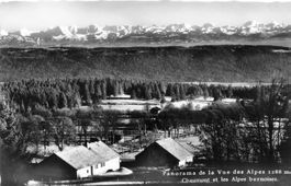 Chaumont (NE) – Panorama von der Vue des Alpes Berner Alpen
