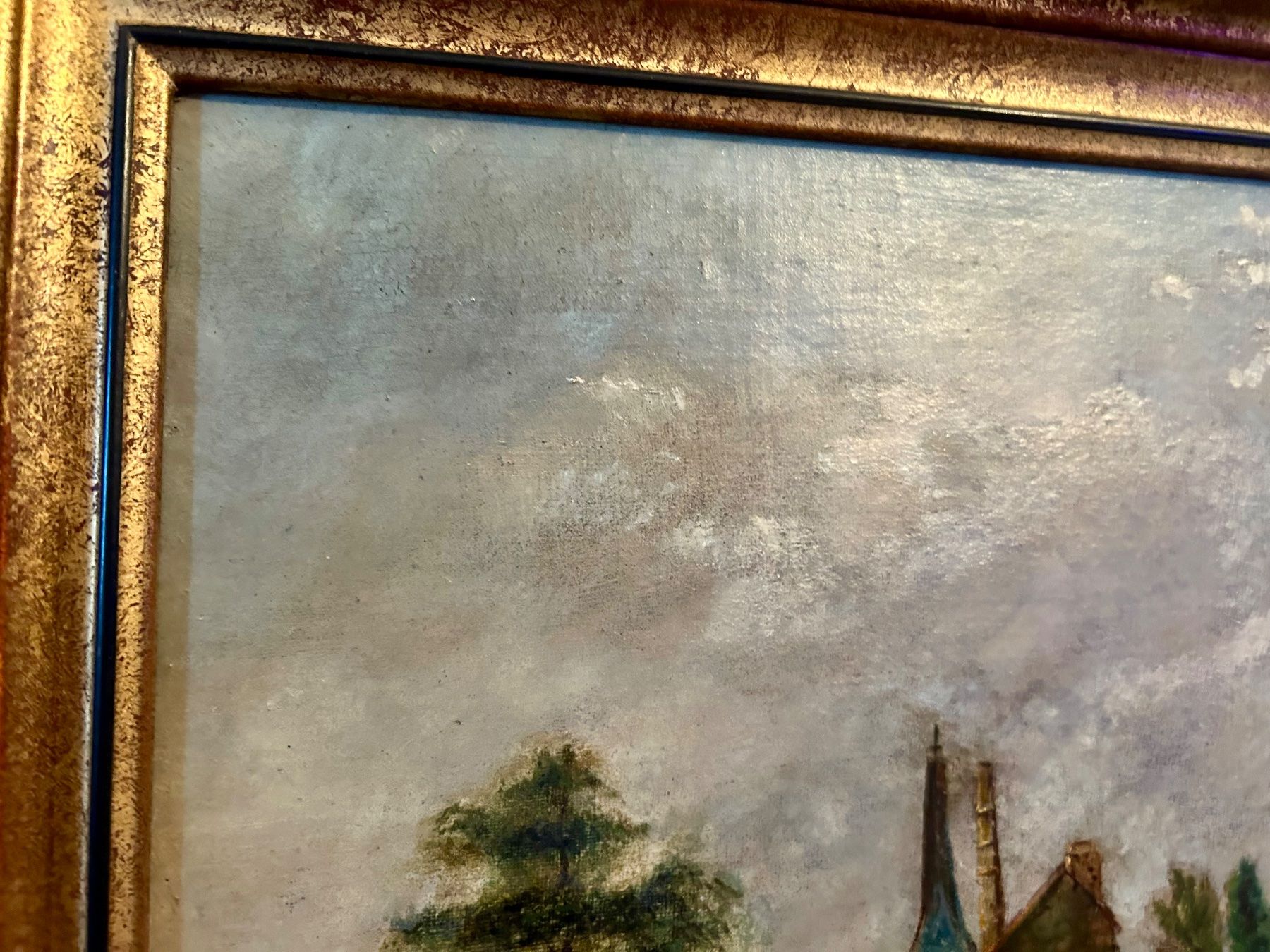 Gemälde: Tableau ancien, scène champêtre, encadré. – Gebraucht aus Petit-Lancy von Pierre_le_voyageur 6