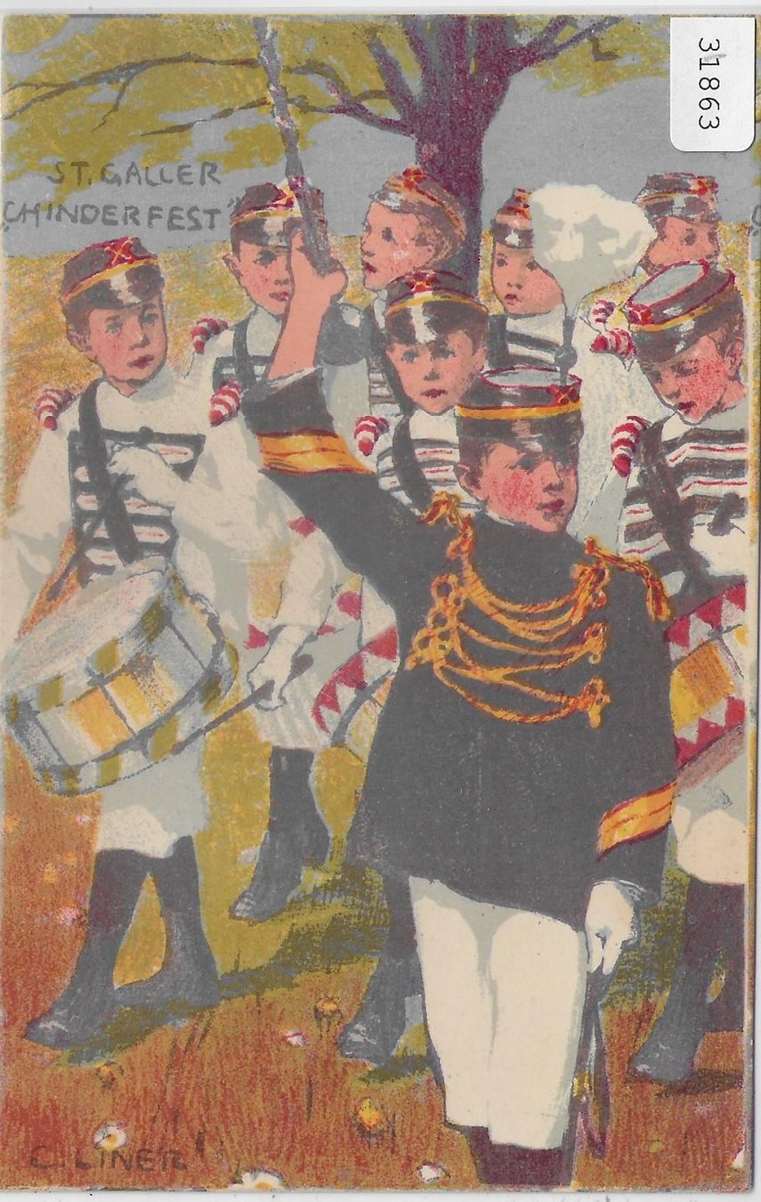 Ansichtskarten: St. Galler Chinderfest - Litho – Gebraucht aus Ettingen von Kartenplanet