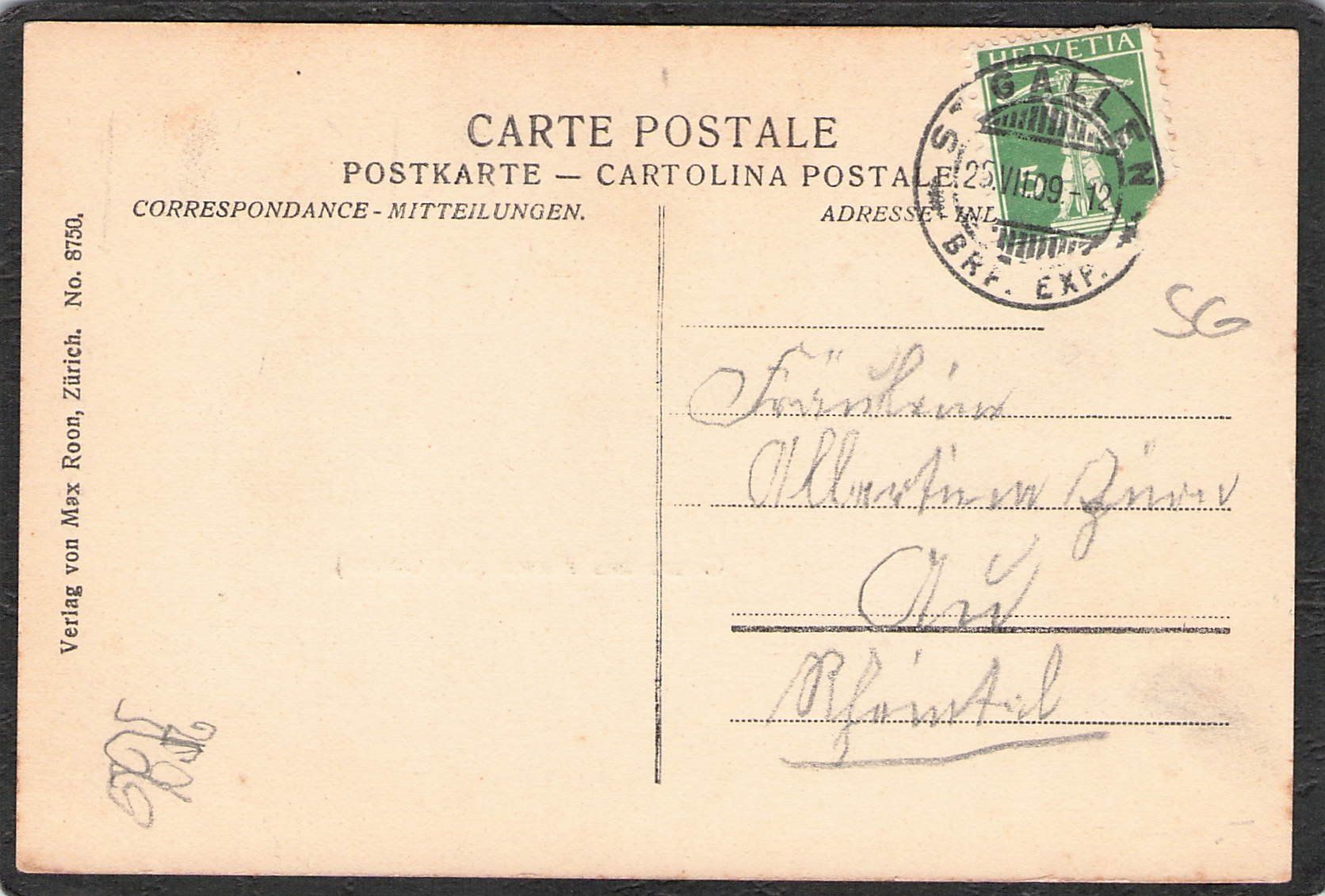 Cartoline postali: #Gruss aus Flawil , gel. 1909 – Usato da Reichenburg venduto da Pipo-67 1