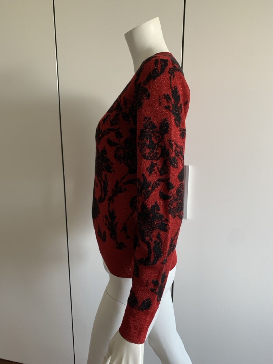 Dries Van Noten Maglioni & Felpe: Dries van Noten: Exklusiver Pullover, Rot/Schwarz, NP 700, S – Nuovo (secondo la descrizione) da Luzern venduto da designluzern 4