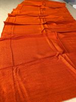 4 Übervorhänge orange - Leinen-Woll-Gewebe