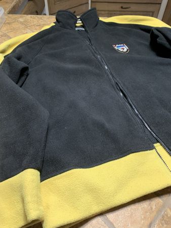 Giacca in pile Uomo nera e gialla taglia XL-chic per inverno