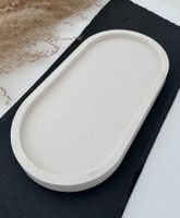 Edles Tablett Oval, Beige Ton Handmade neu