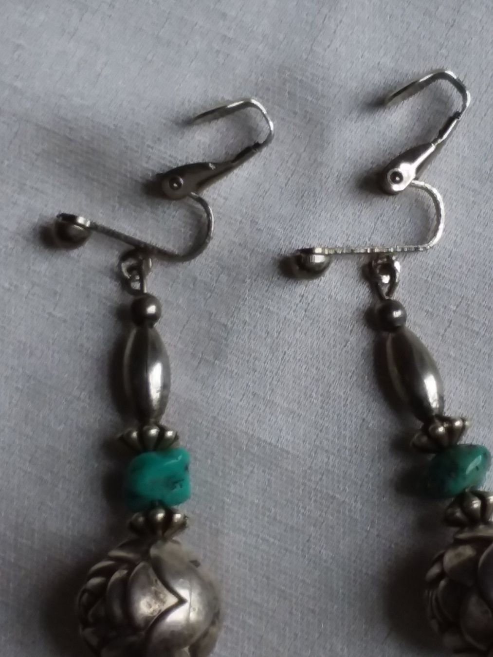 Ohrringe & -stecker: Vintage Silber/Türkis Ohrhänger mit Clips – Gebraucht aus Zürich von sanwit 5