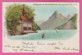 DEFEKT Tellskapelle gel 1899 mit Stabstempel Bauma