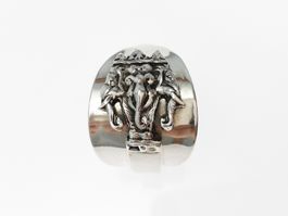 Silberring aus Silber-925 mit Elefantengott Erawan Design