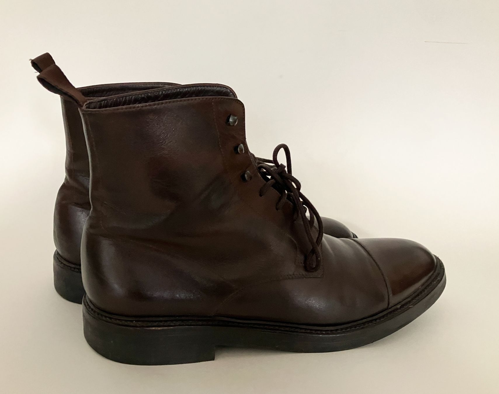 Chaussures hommes: Braune Lederstiefeletten, Gr. 45 – D'occasion à Zürich par katix