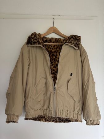 Bellerose Winterjacke Mädchen Beige Leo-Muster XS neuwertig