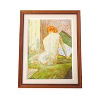 Ölgemälde Aktfigur - signiert 40×50 cm mit Rahmen