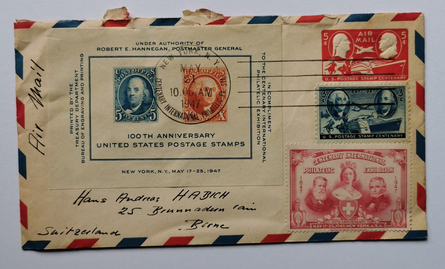 Alle Briefmarken: USA-Beleg 1947 – Gebraucht aus Aadorf von Chnorli-Furz